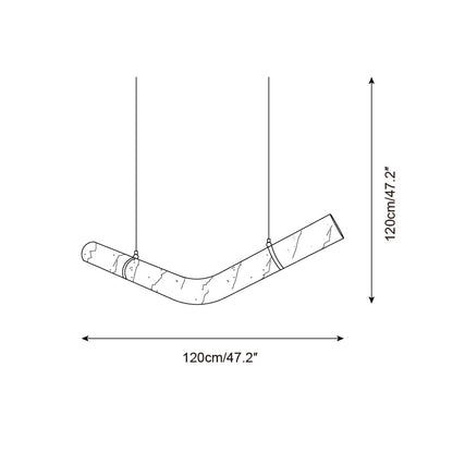 Isabelle Alabaster Chandelier, Sculptural Curved Design with Integrated LEDs