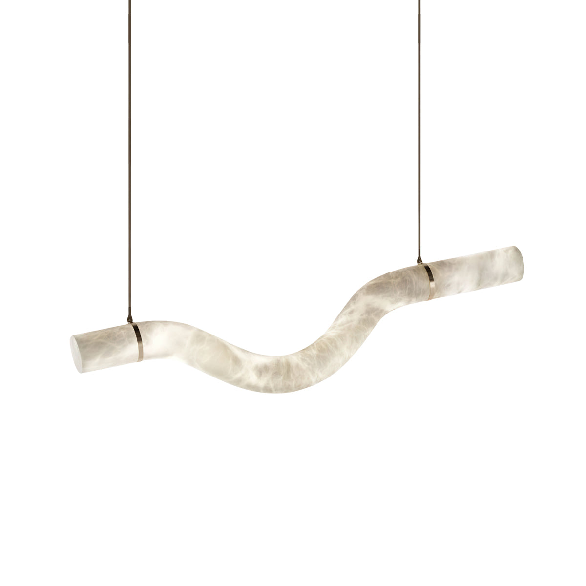 Isabelle Alabaster Chandelier, Sculptural Curved Design with Integrated LEDs