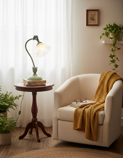 Lampe de table Isabelle Lys avec un élégant motif floral
