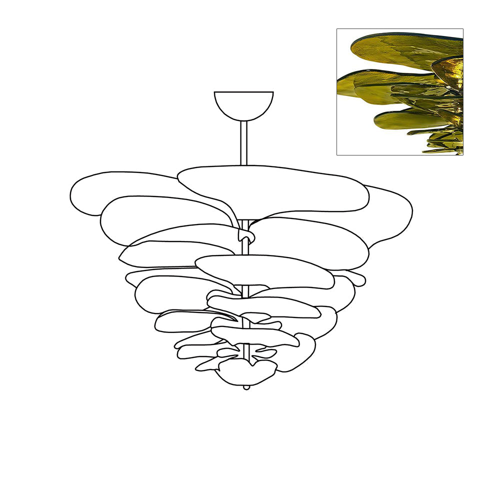 Amélie Lilypad Glass Chandelier