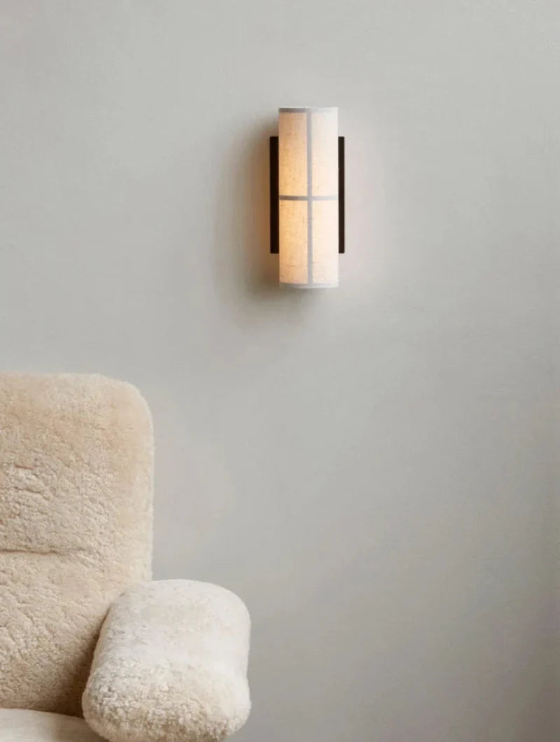 Élise Lina Woven Fabric Wall Lamp Linen Shade Sconce Light