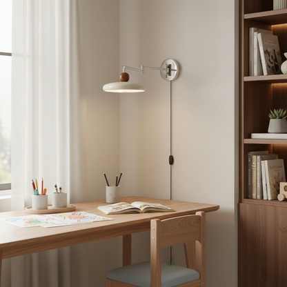 Applique Élise Loa avec Prise, Lampe Murale Moderne en Métal et Acrylique à LED