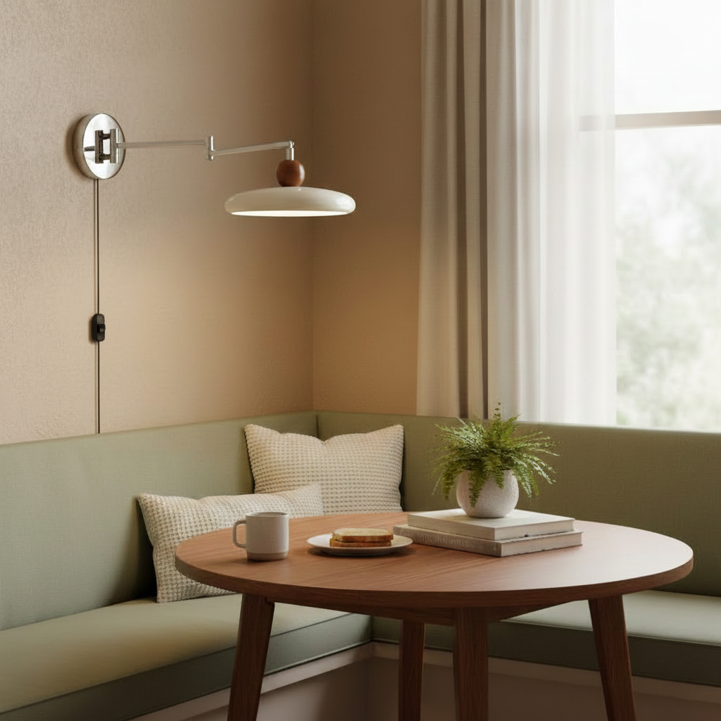 Applique Élise Loa avec Prise, Lampe Murale Moderne en Métal et Acrylique à LED