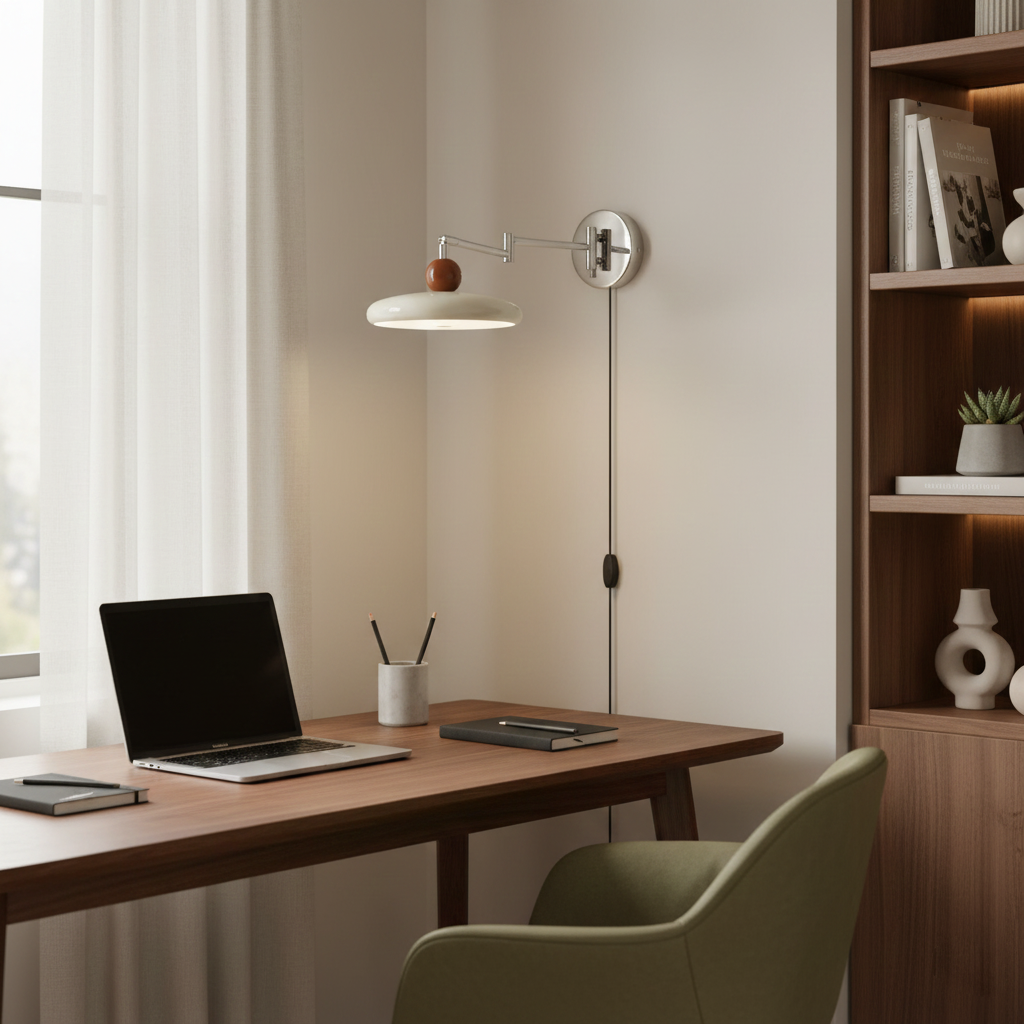 Applique Élise Loa avec Prise, Lampe Murale Moderne en Métal et Acrylique à LED