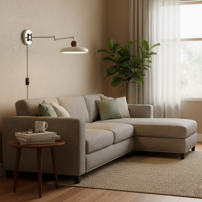Applique Élise Loa avec Prise, Lampe Murale Moderne en Métal et Acrylique à LED
