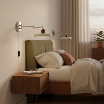 Applique Élise Loa avec Prise, Lampe Murale Moderne en Métal et Acrylique à LED
