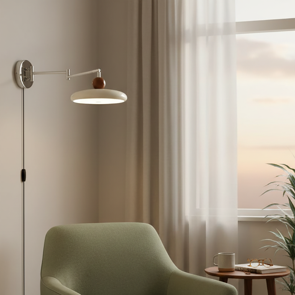Applique Élise Loa avec Prise, Lampe Murale Moderne en Métal et Acrylique à LED