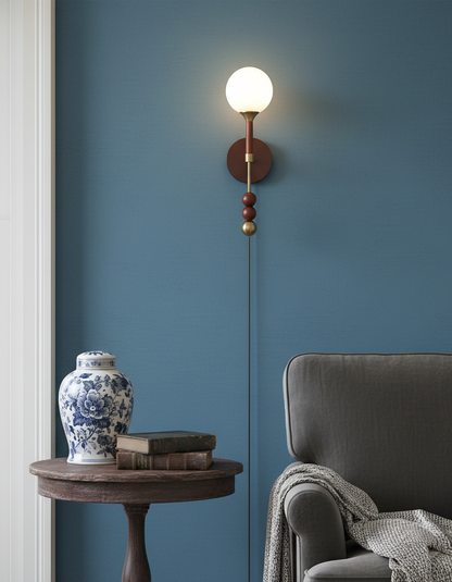 Applique murale Élodie Lolli avec globe en verre dépoli