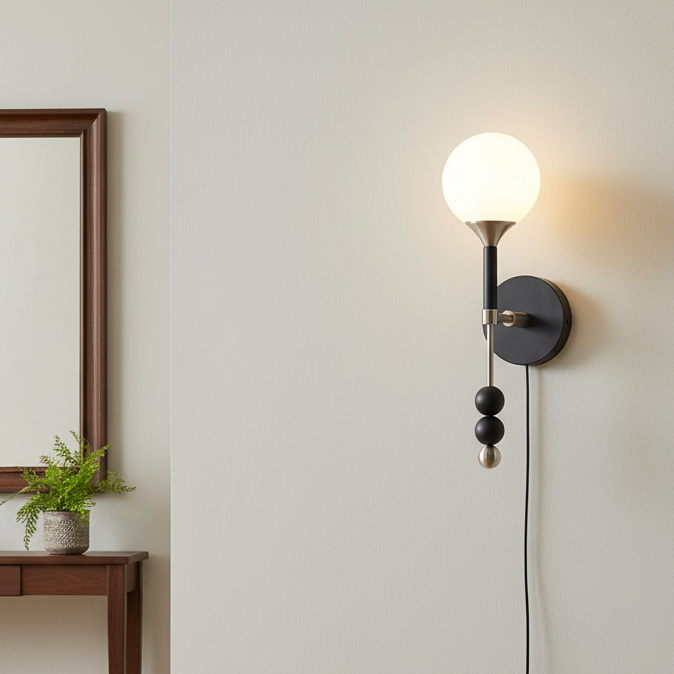 Applique murale Élodie Lolli avec globe en verre dépoli