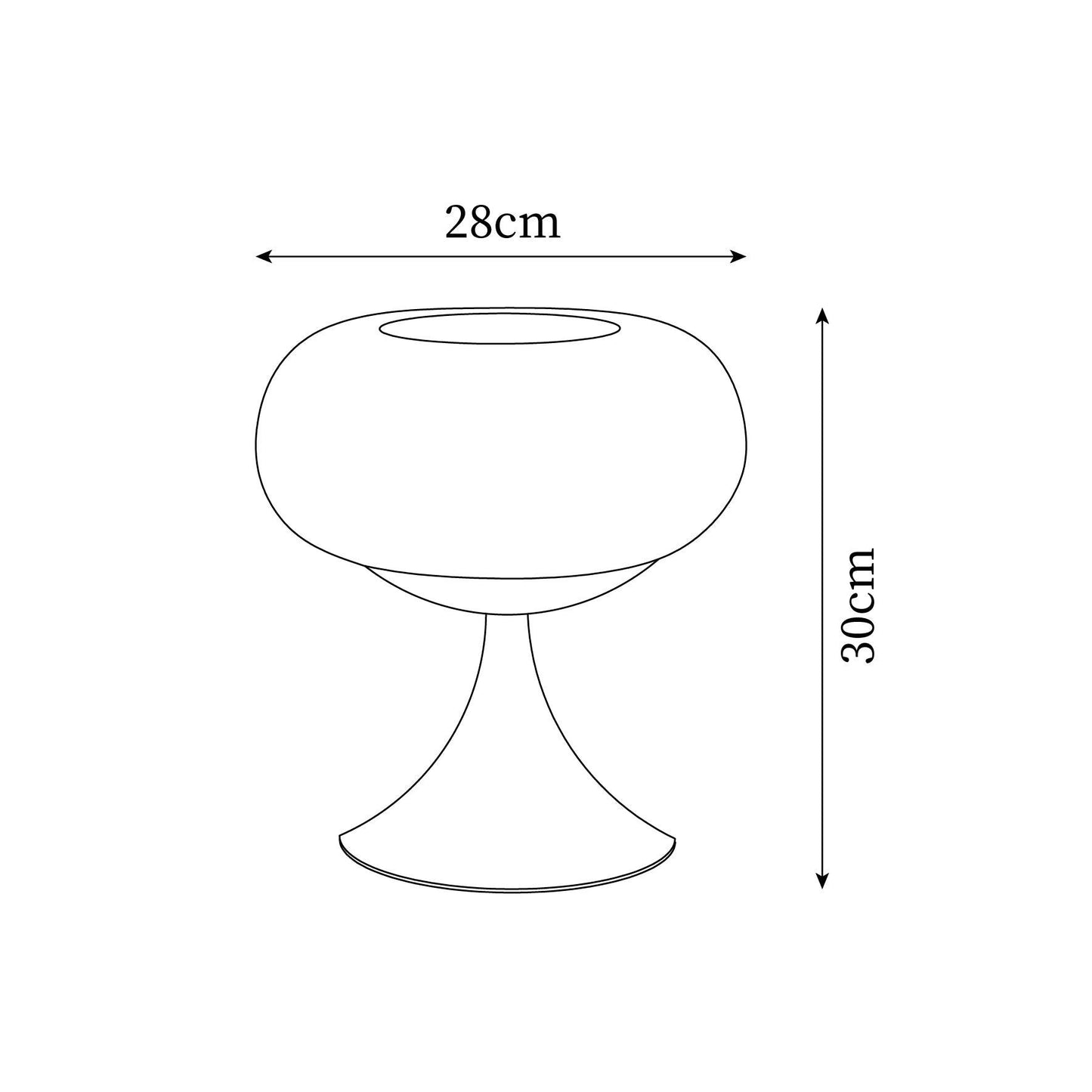 Lampe de table LED en verre Adèle Lollipop avec finition chromée