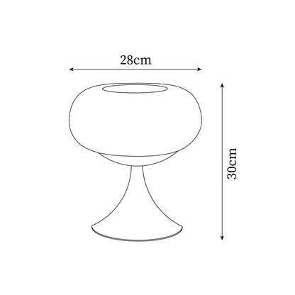 Lampe de table LED en verre Adèle Lollipop avec finition chromée