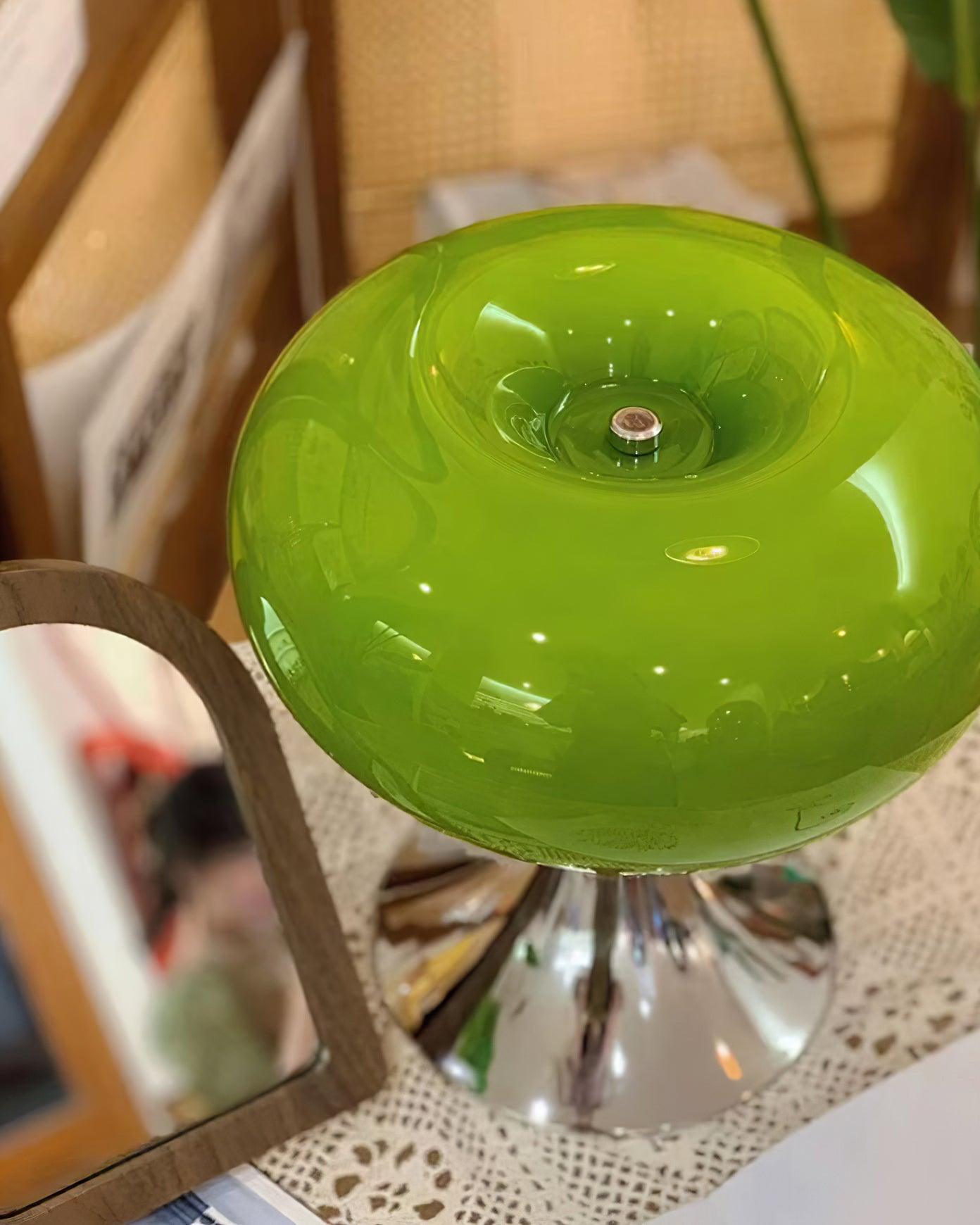 Lampe de table LED en verre Adèle Lollipop avec finition chromée