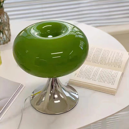 Lampe de table LED en verre Adèle Lollipop avec finition chromée