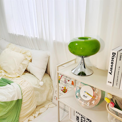 Lampe de table LED en verre Adèle Lollipop avec finition chromée