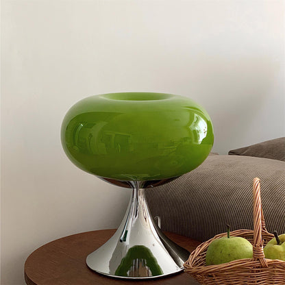 Lampe de table LED en verre Adèle Lollipop avec finition chromée