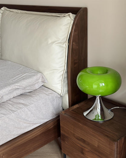 Lampe de table LED en verre Adèle Lollipop avec finition chromée