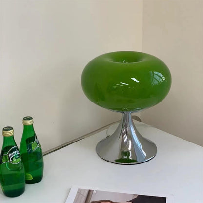 Lampe de table LED en verre Adèle Lollipop avec finition chromée