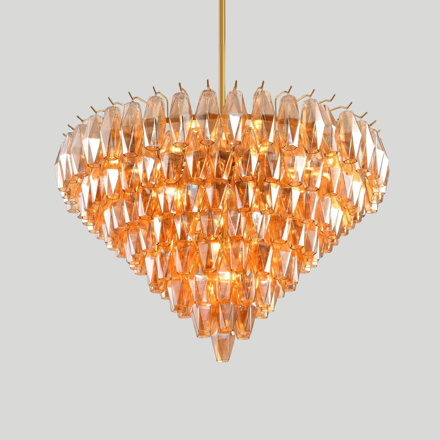 Lustre Circulaire Amélie en Verre Ambré