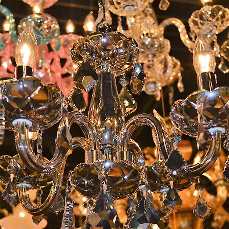 Lustre Isabelle Lumiere en Chrome et Cristal