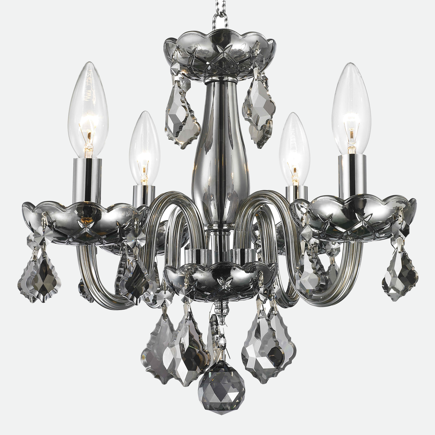 Lustre Isabelle Lumiere en Chrome et Cristal