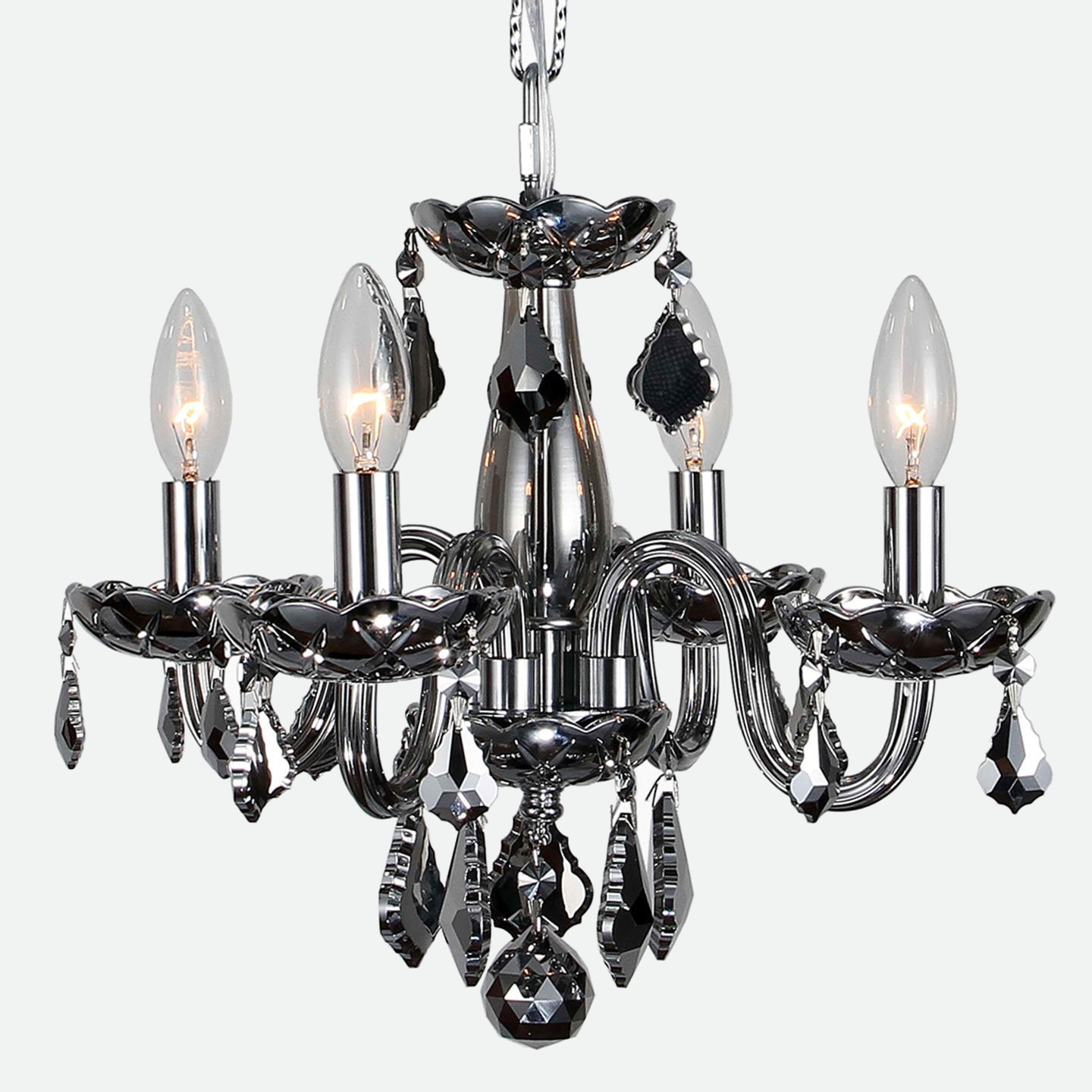 Lustre Isabelle Lumiere en Chrome et Cristal