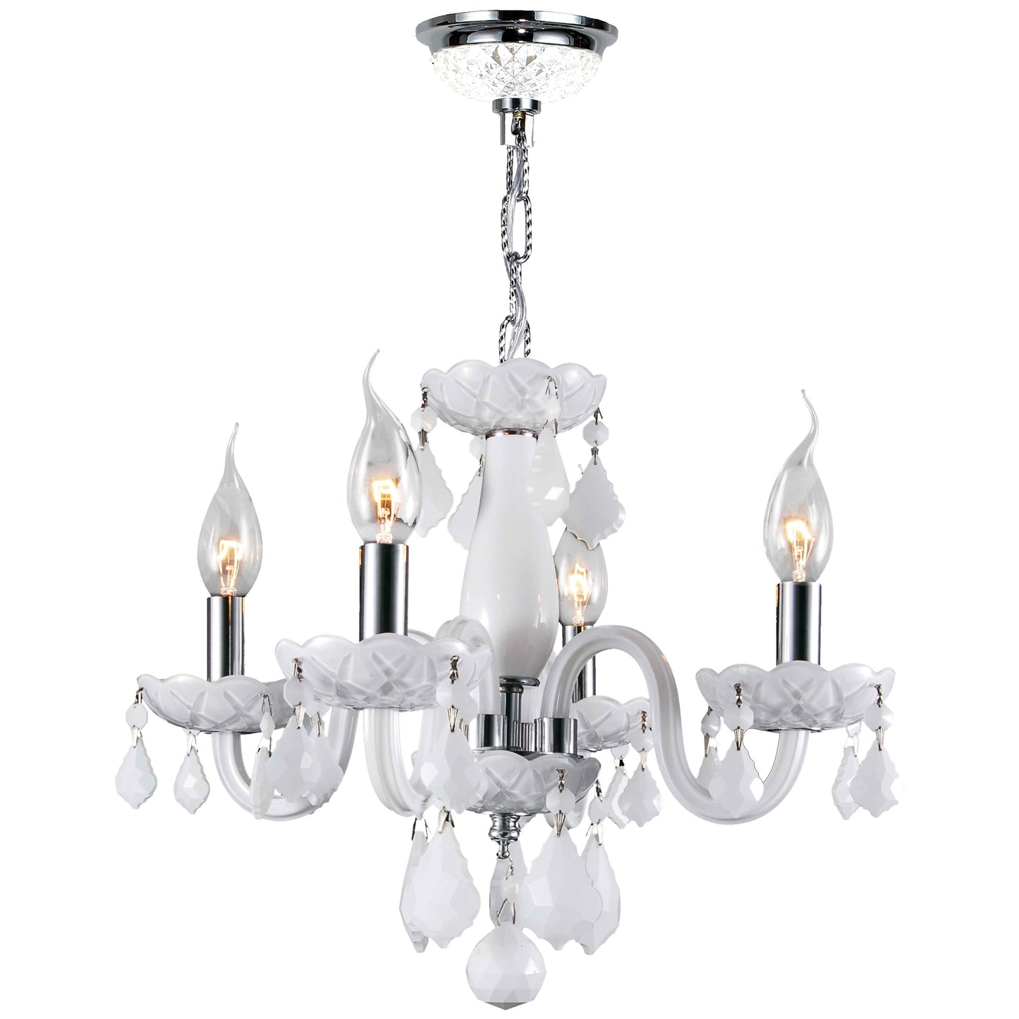Lustre Isabelle Lumiere en Chrome et Cristal