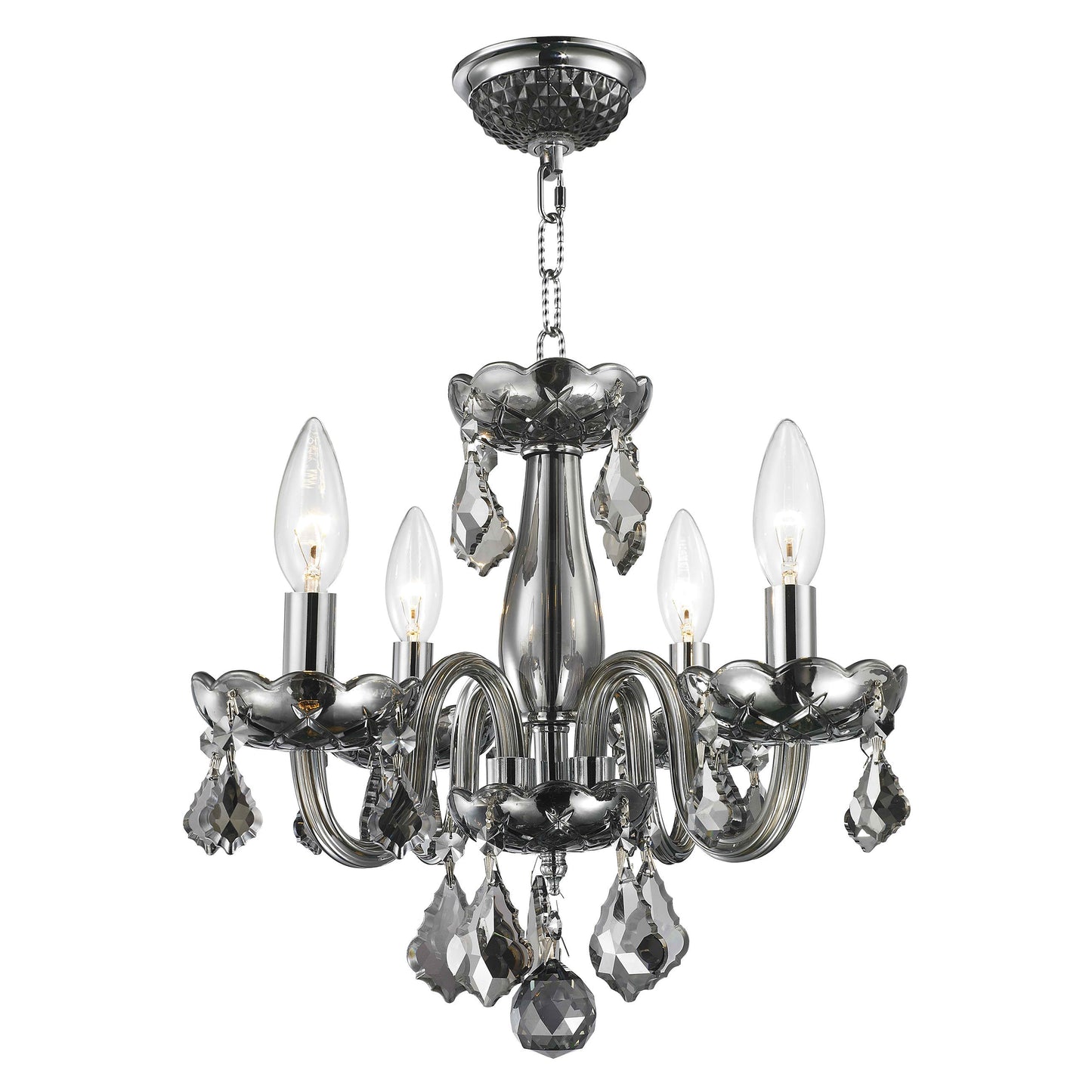Lustre Isabelle Lumiere en Chrome et Cristal
