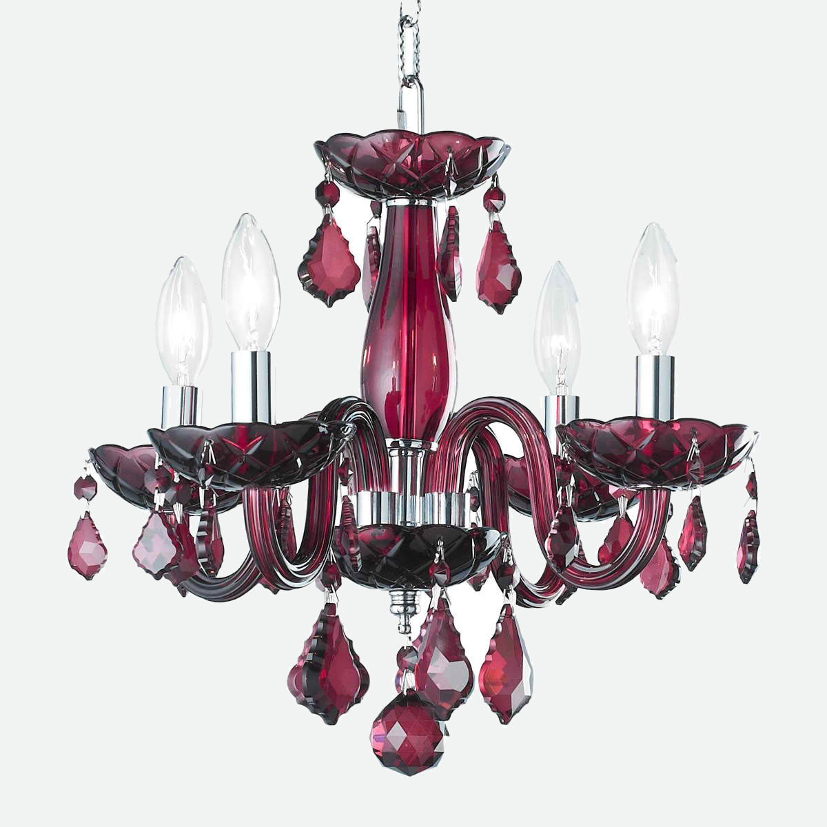 Lustre Isabelle Lumiere en Chrome et Cristal