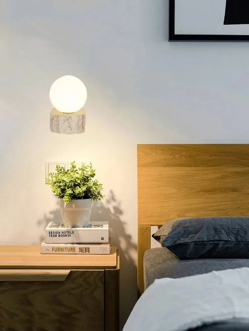 Élodie Luna Applique murale LED globe en marbre
