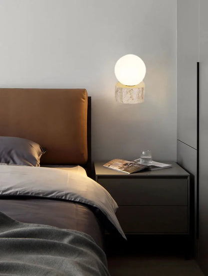 Élodie Luna Applique murale LED globe en marbre