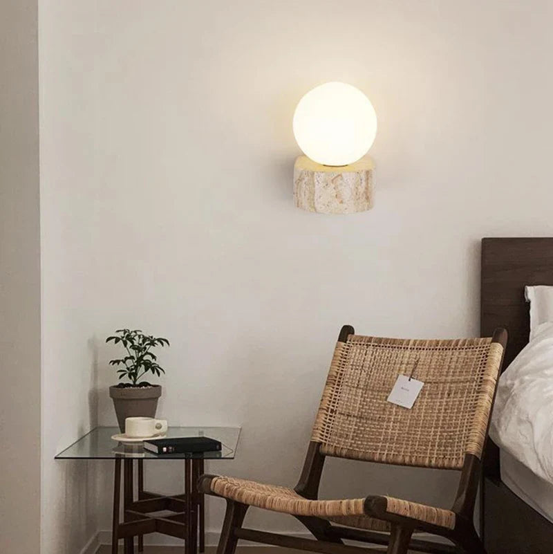 Élodie Luna Applique murale LED globe en marbre