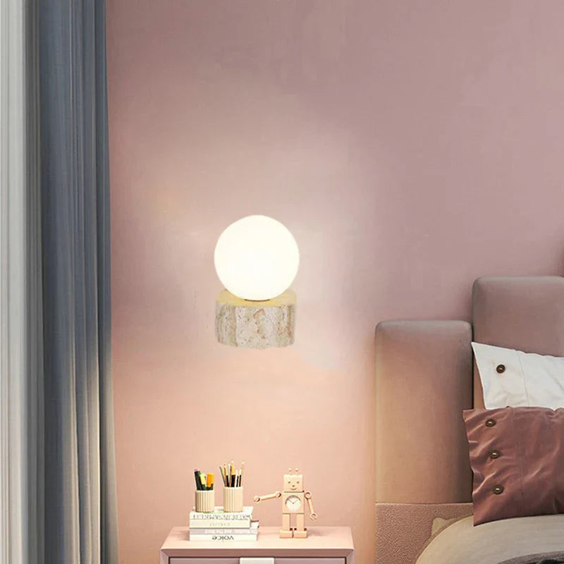 Élodie Luna Applique murale LED globe en marbre