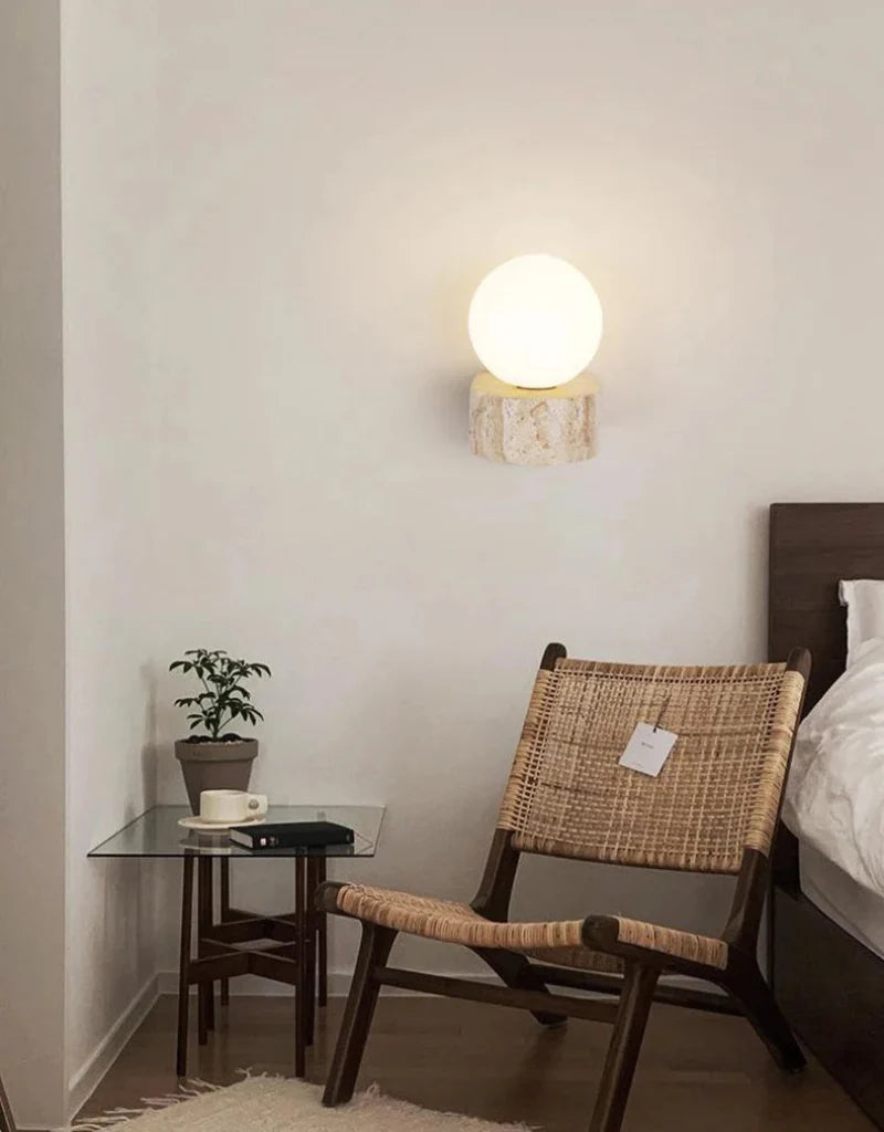 Élodie Luna Applique murale LED globe en marbre