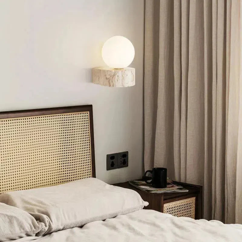 Élodie Luna Applique murale LED globe en marbre