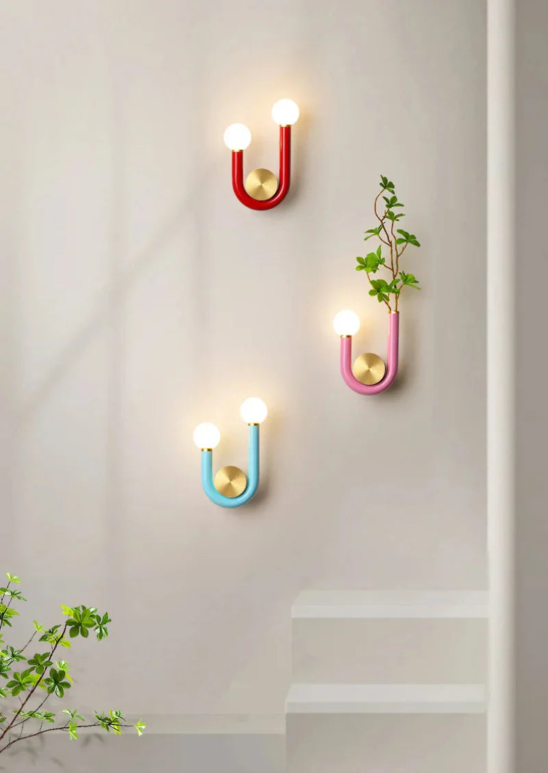 Élise Luna U-Shaped Wall Lamp Modern Color LED Sconce Light
