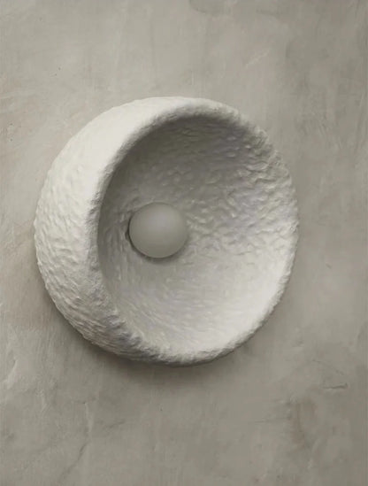 Élise Lunar Textured Wall Sconce Moon Resin Light Set