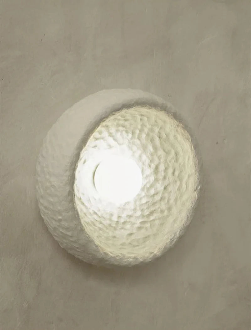 Élise Lunar Textured Wall Sconce Moon Resin Light Set
