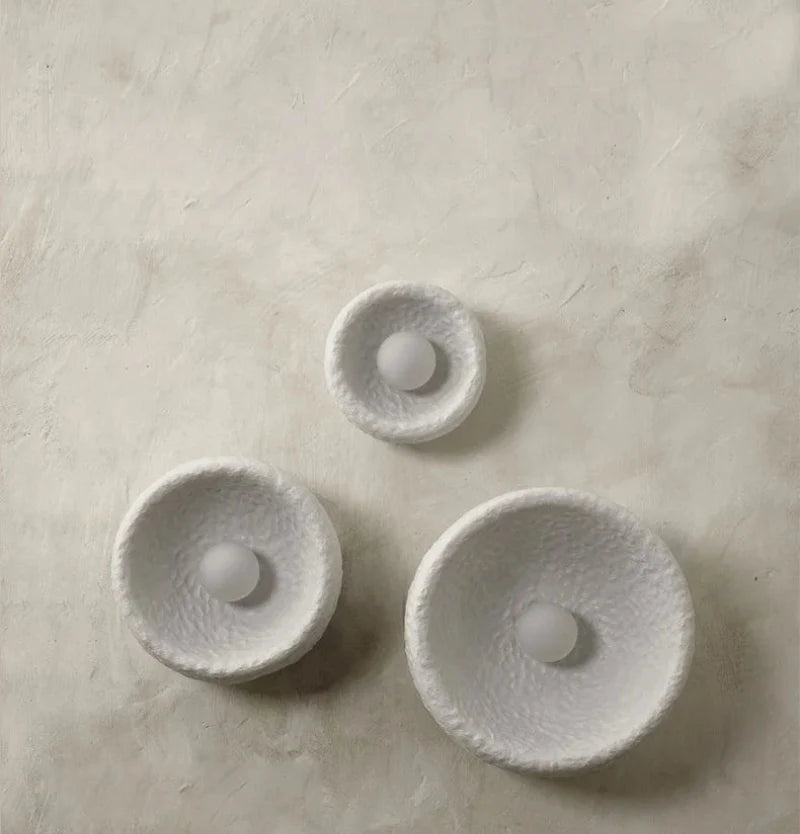 Élise Lunar Textured Wall Sconce Moon Resin Light Set