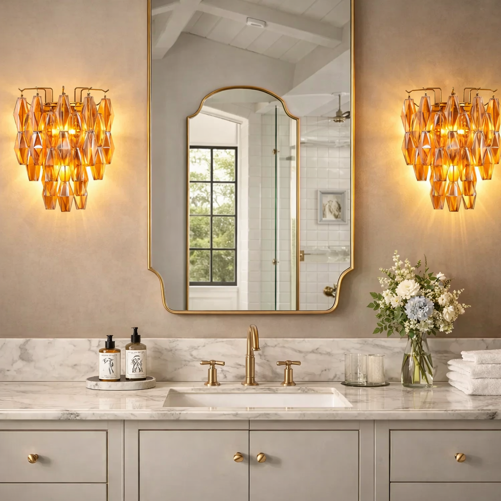 Élise Amber Glass Wall Sconce