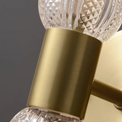 Elara Nordic Brass Wall Lamp with Dual Glass Light Design