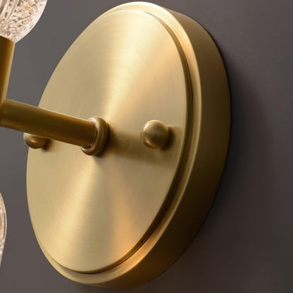 Elara Nordic Brass Wall Lamp with Dual Glass Light Design