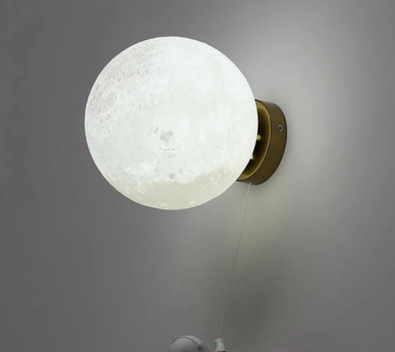 Amélie Man in the Moon Wall Lamp Glass Resin Gold Accent Light
