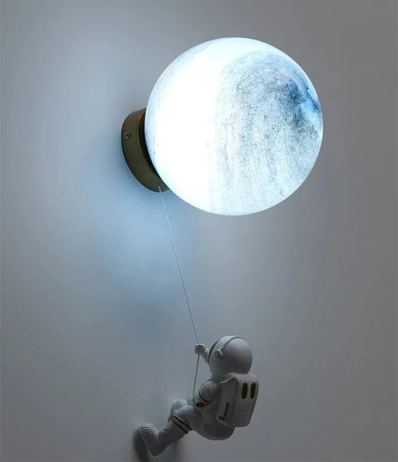 Amélie Man in the Moon Wall Lamp Glass Resin Gold Accent Light