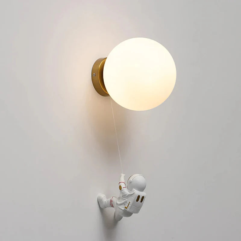Amélie Man in the Moon Wall Lamp Glass Resin Gold Accent Light