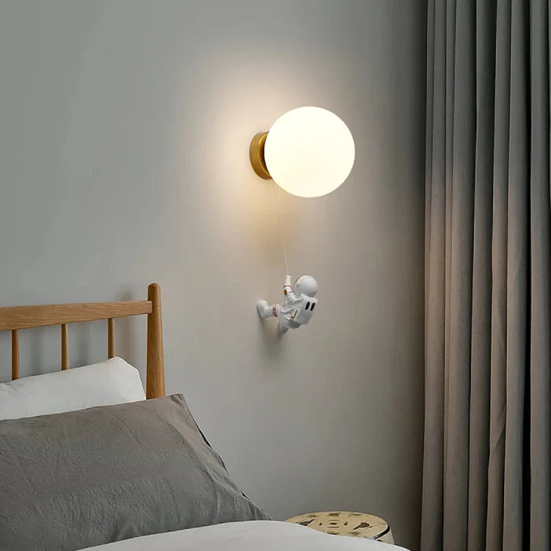 Amélie Man in the Moon Wall Lamp Glass Resin Gold Accent Light