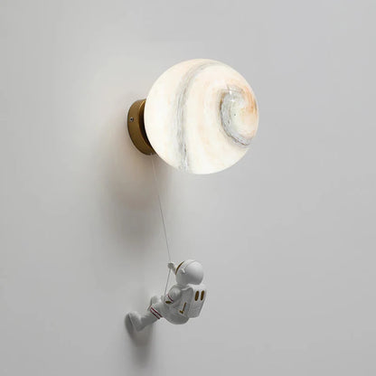 Amélie Man in the Moon Wall Lamp Glass Resin Gold Accent Light