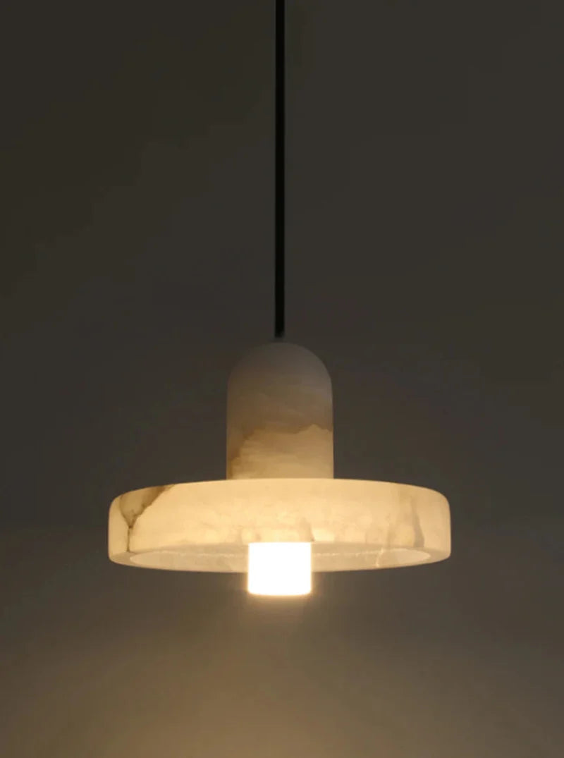 Élise Marble Glow Pendant Light Copper Accent Ceiling Lamp