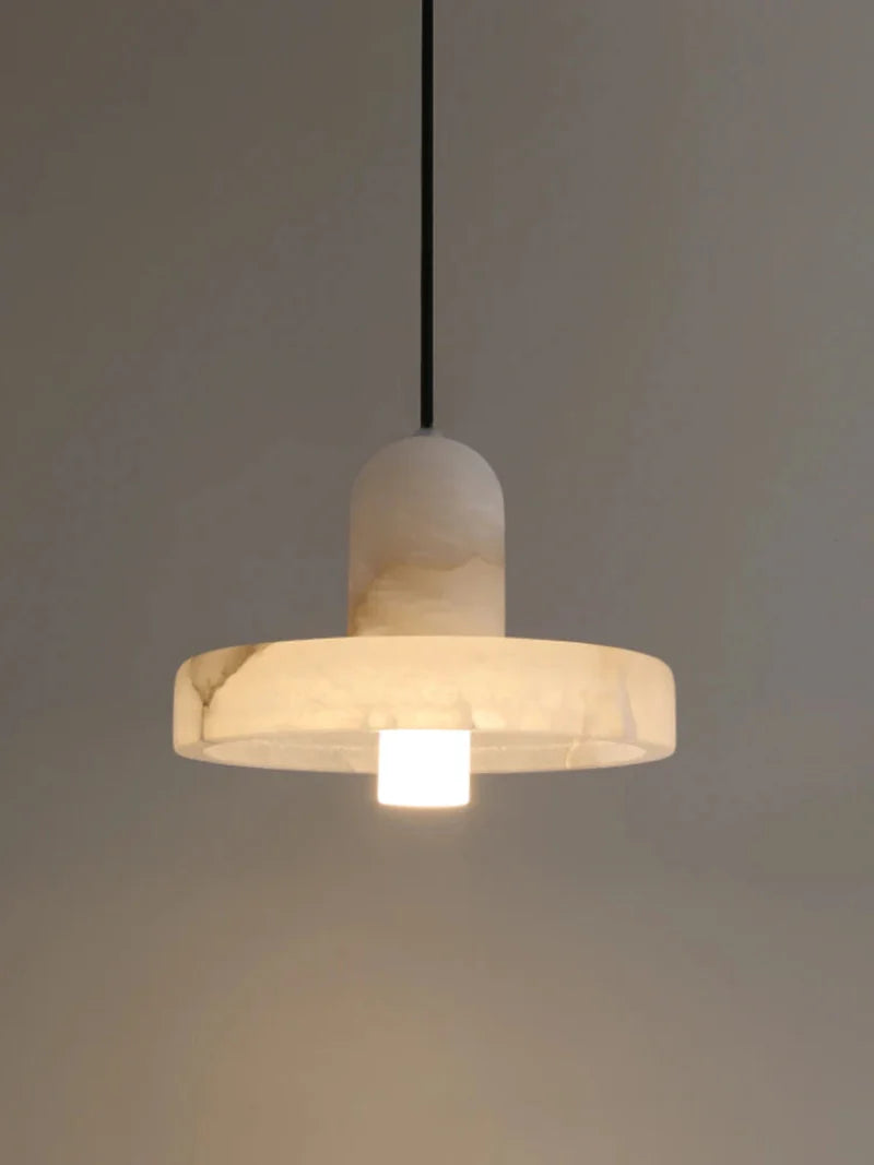 Élise Marble Glow Pendant Light Copper Accent Ceiling Lamp