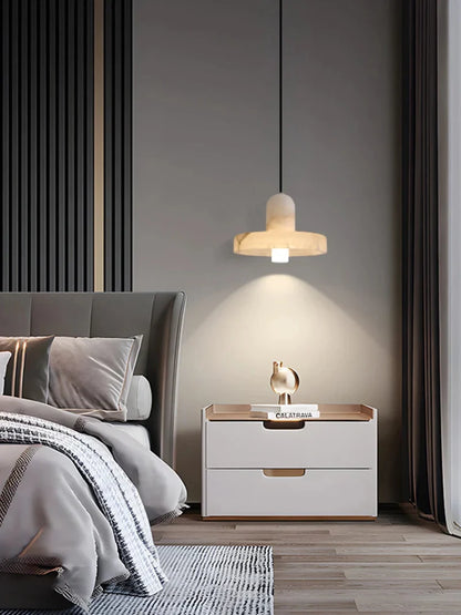 Élise Marble Glow Pendant Light Copper Accent Ceiling Lamp