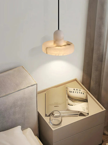Élise Marble Glow Pendant Light Copper Accent Ceiling Lamp